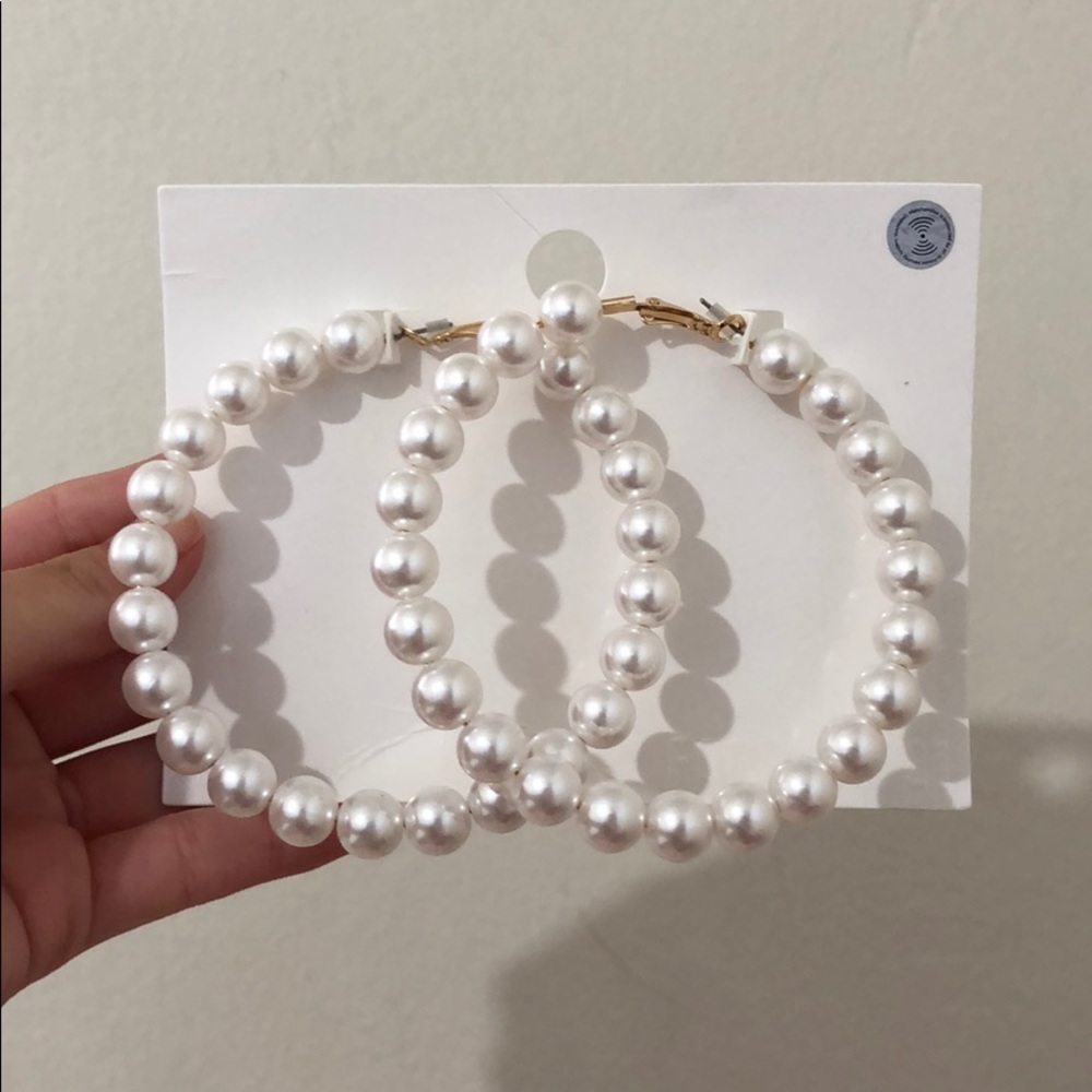 Pearl Hoop Earrings